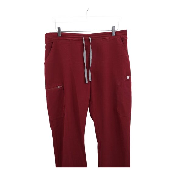 Figs Yola Skinny Scrub Bottoms Utility Nursing Medical Size Large Burgundy Red - Picture 2 of 9
